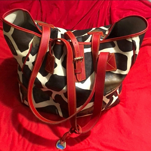 Dooney & Bourke Giraffe and Red Large Tote - Picture 1 of 13